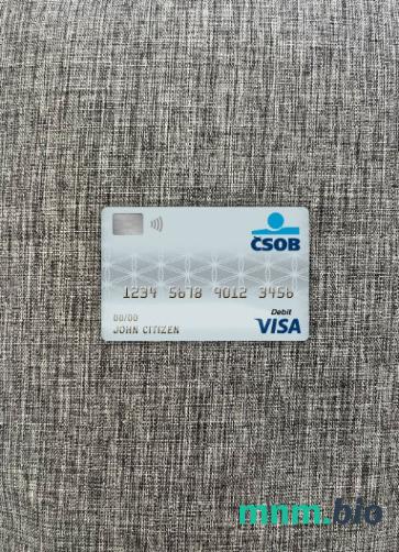 Czech republic ceskoslovenská obchodní bank visa obciążyć card wygląd fotograficzny skan PSD + zdjęcie